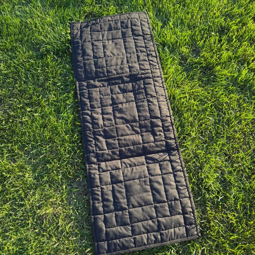 Handmade Quilted Table Runner Floral Poppy Log Cabin Patchwork Black Red 44x15